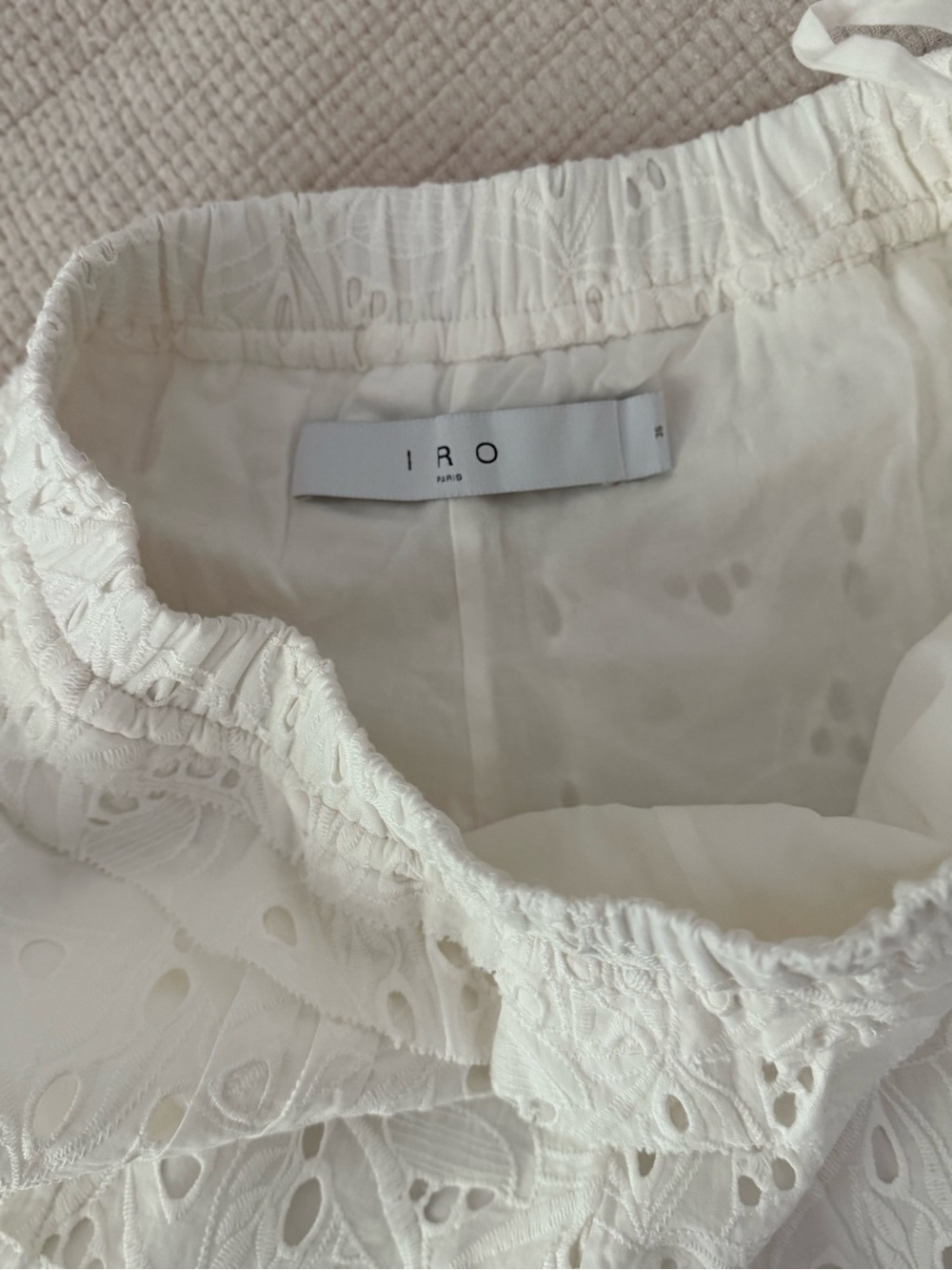 White Eyelet Ruffle Mini Shorts - Picture 5 of 5